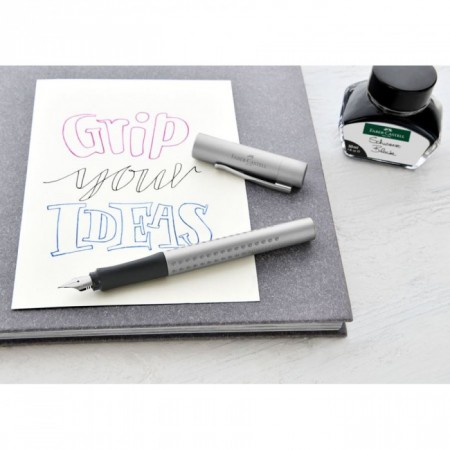 Grip 2011 Fountain Pen with Medium Nib, Silver